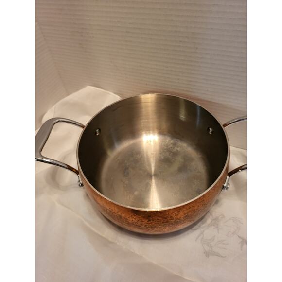 Il Mulino NY Copper & Stainless Steel 8" Pot with Dual Handles 4" Deep - Picture 2 of 9